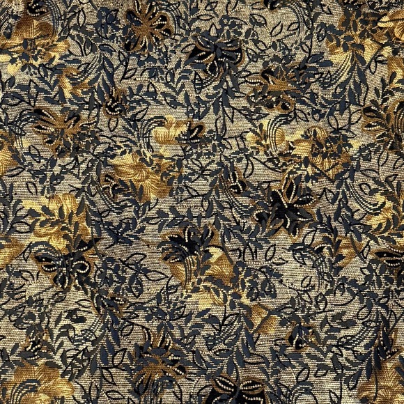 Coldwater Creek Women L Embroidered Floral Reversible Kimono Jacket Gold Black - Picture 9 of 9